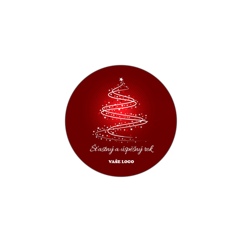 Vánoční kulatá samolepka 30