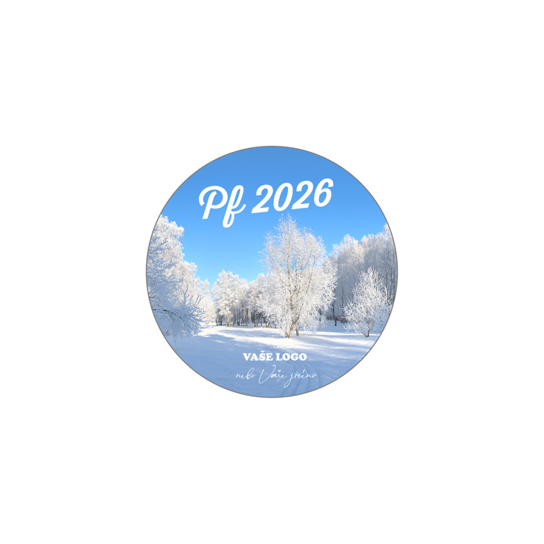 Vánoční kulatá samolepka 381