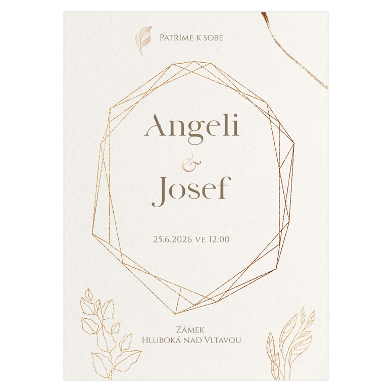 Svatební oznámení 357 – Glamour Gold