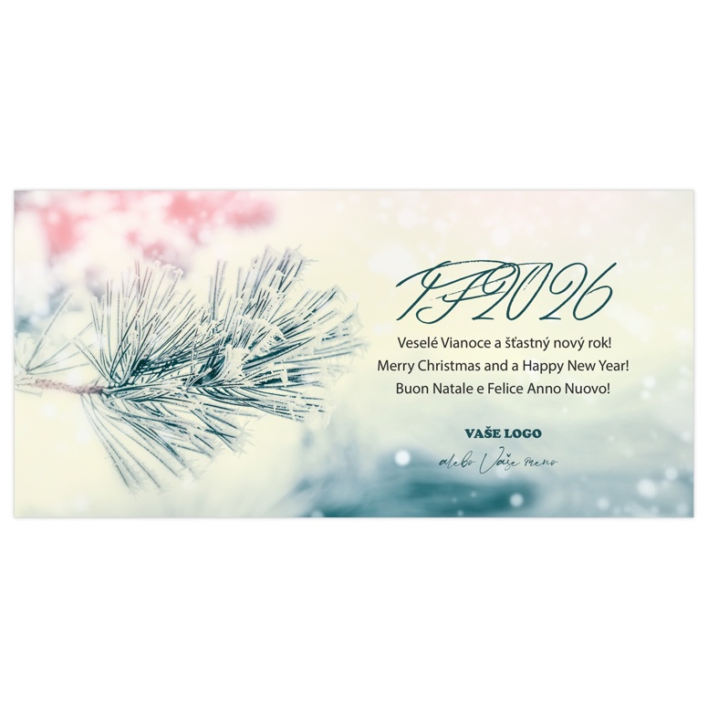 Novoročenka 424 – Zasnežená vetvička borovice