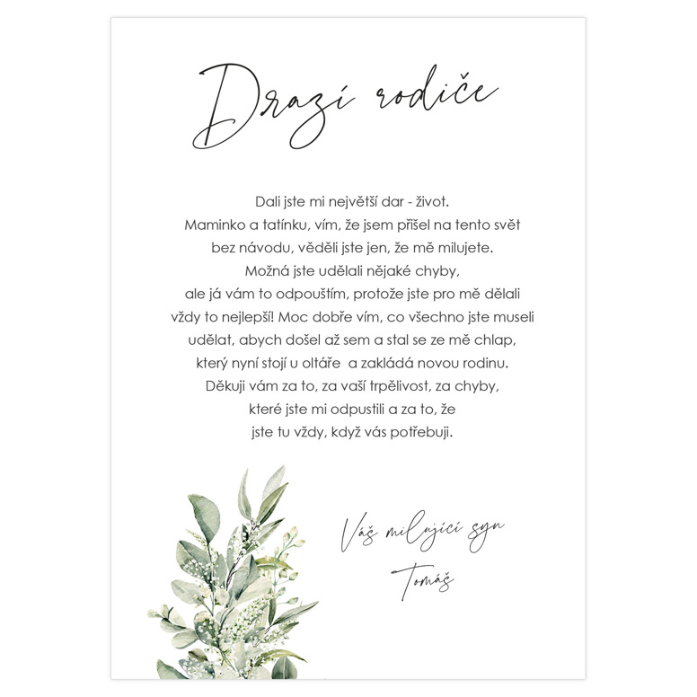 Poděkování rodičům 353