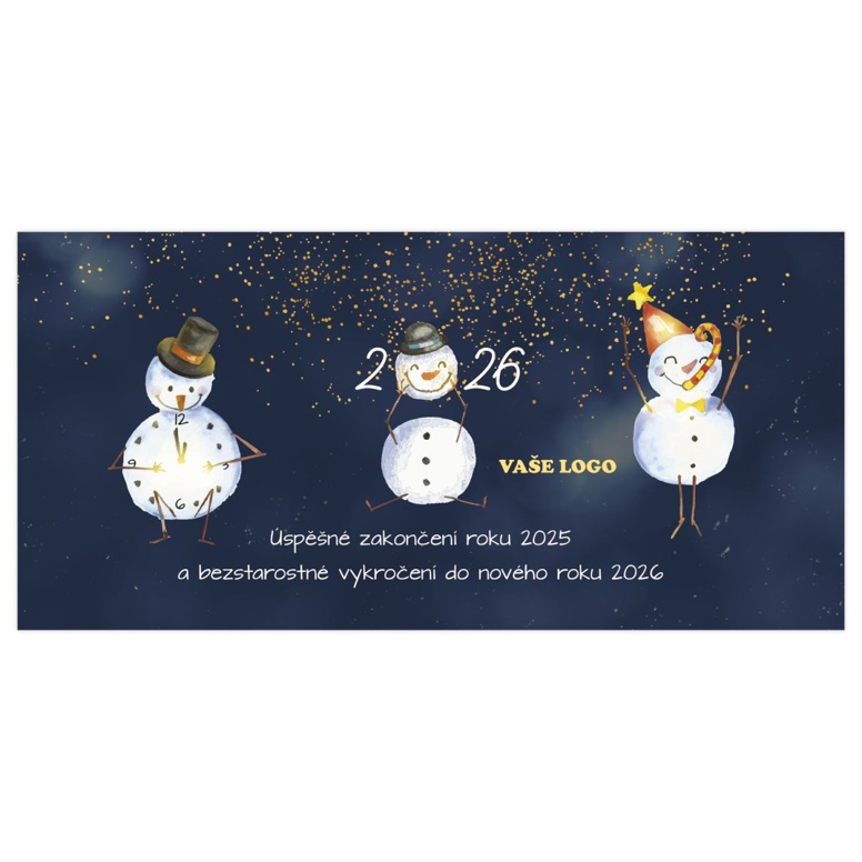 Novoročenka 556 - sněhuláci na noční obloze