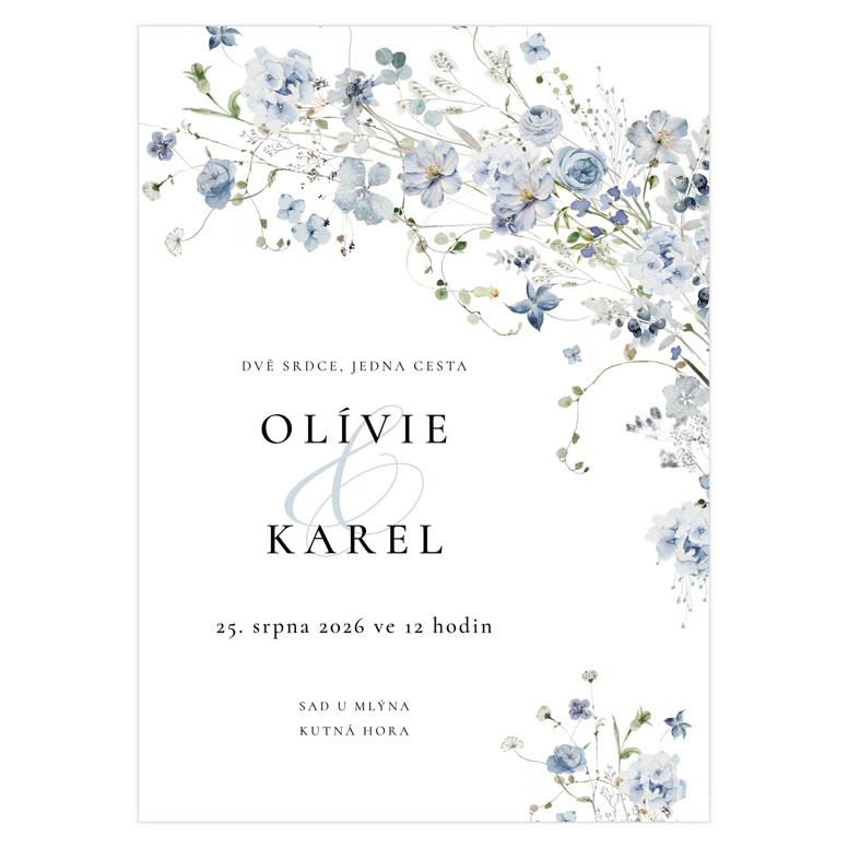 Svatební oznámení 360 – Jemná akvarelová květina