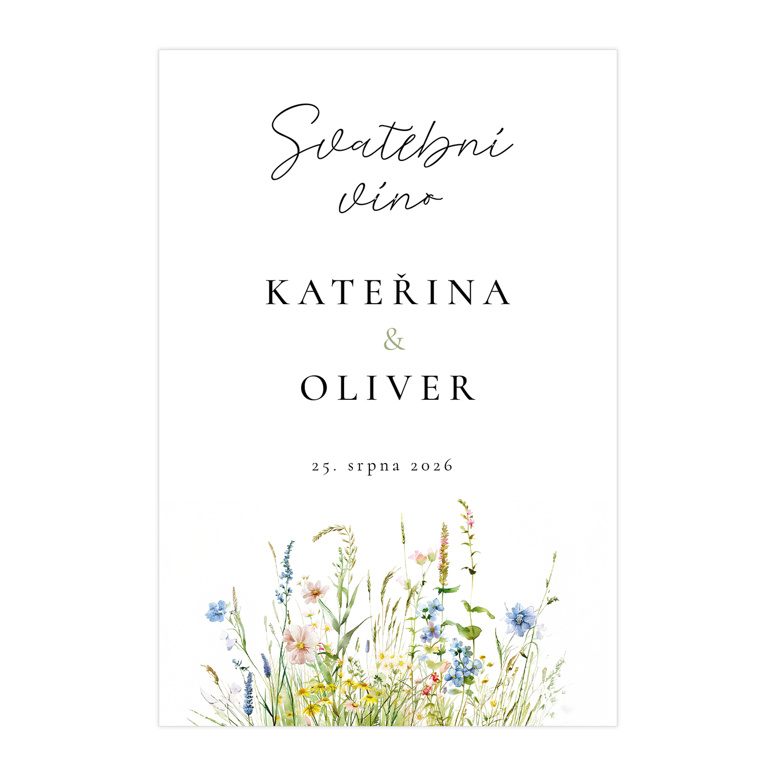 Etiketa na svadobné víno 354