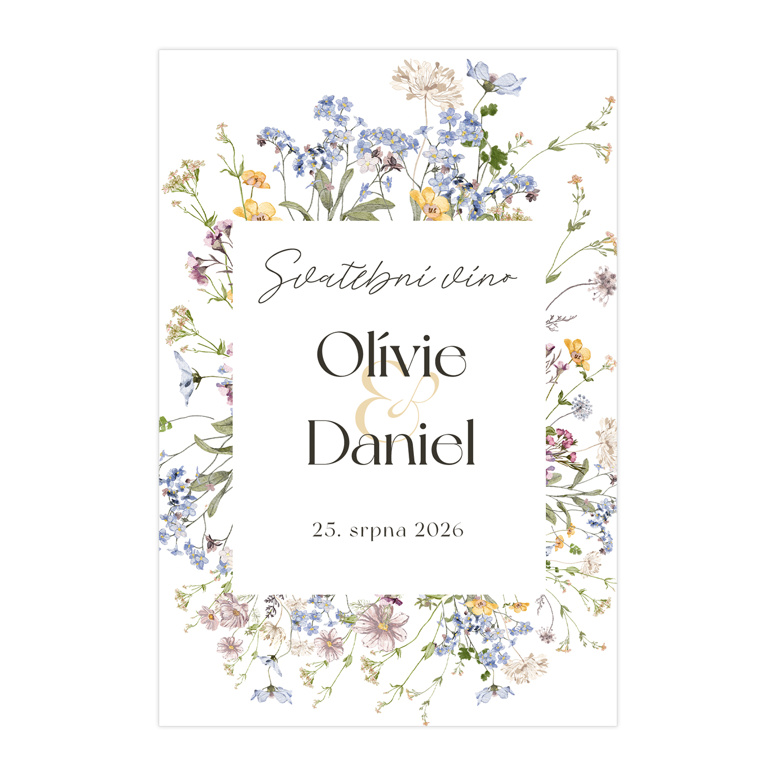 Etiketa na svadobné víno 358