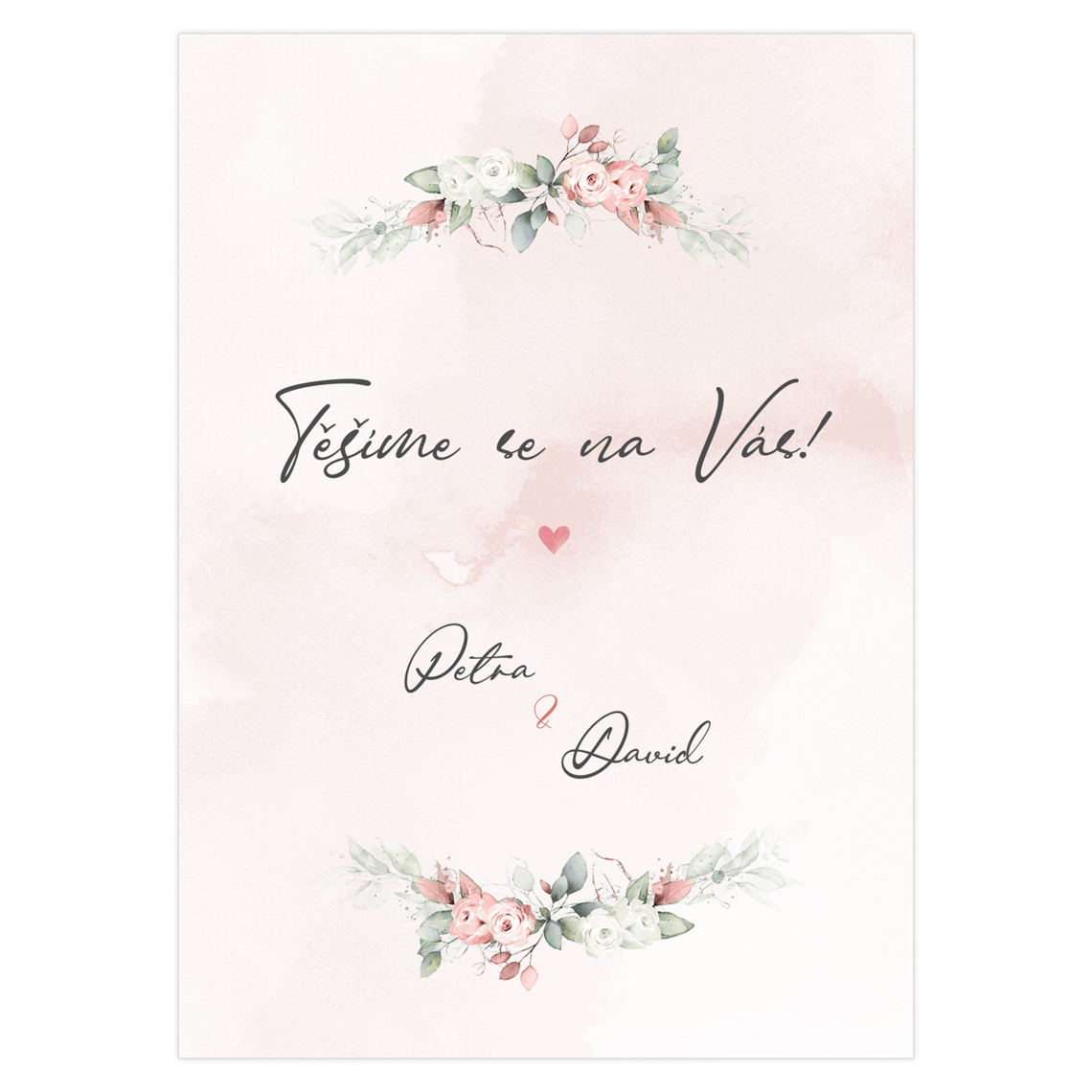 Svatební oznámení 248 – Boho motiv s růžemi