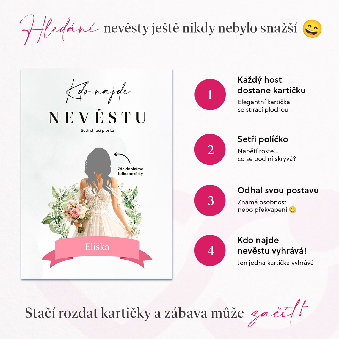 Kto nájde nevestu - stieracia hra