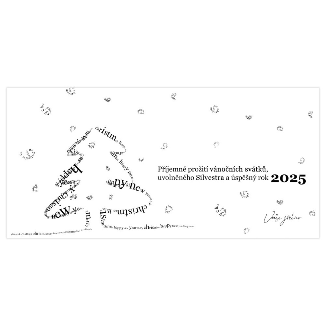 Novoročenka 117 – Typografický vánoční stromek