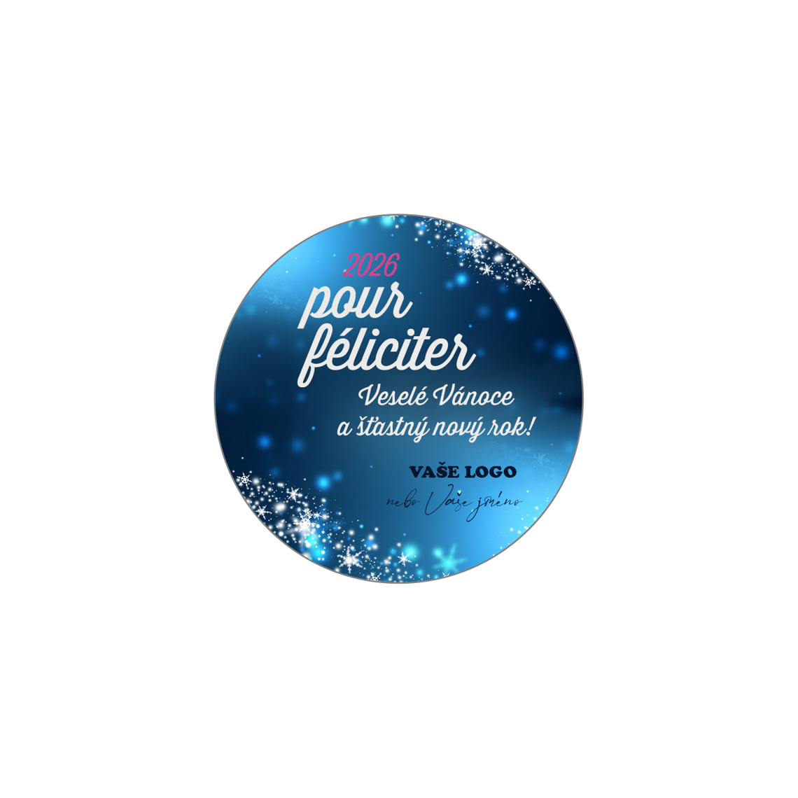 Vánoční kulatá samolepka 42