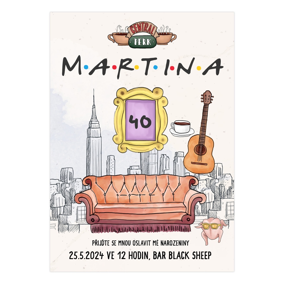 Narodeninová pozvánka 66 - Priatelia FRIENDS