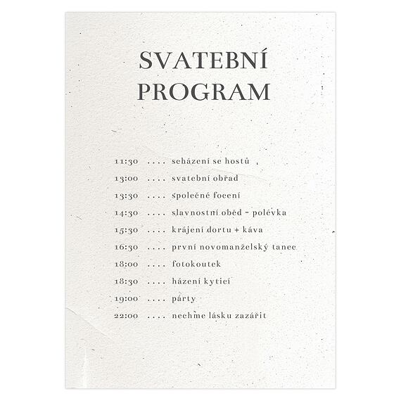 Svatební harmonogram 345
