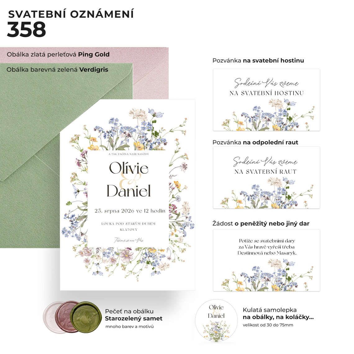 Svatební oznámení 358 – Pastelová romance