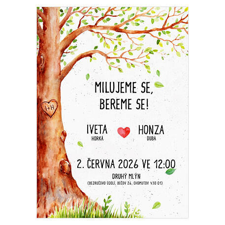Svatební oznámení 189 – Strom lásky na produktovém náhledu