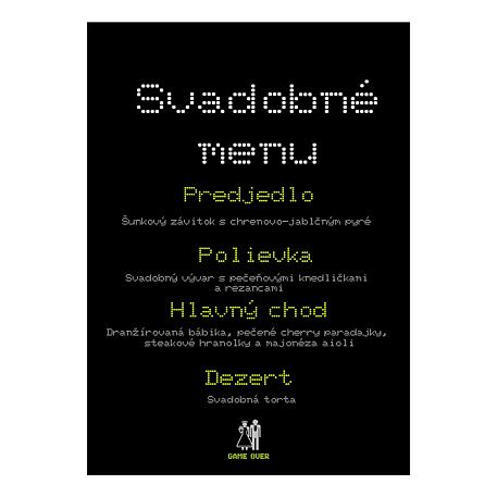 Svatební menu 98 jako svatební menu na slavnostní tabuli